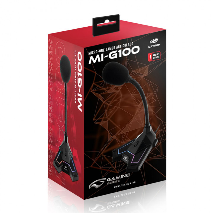 Microfone Gamer C3Tech Podcast, USB, Condensador, Preto - MI-G100BK