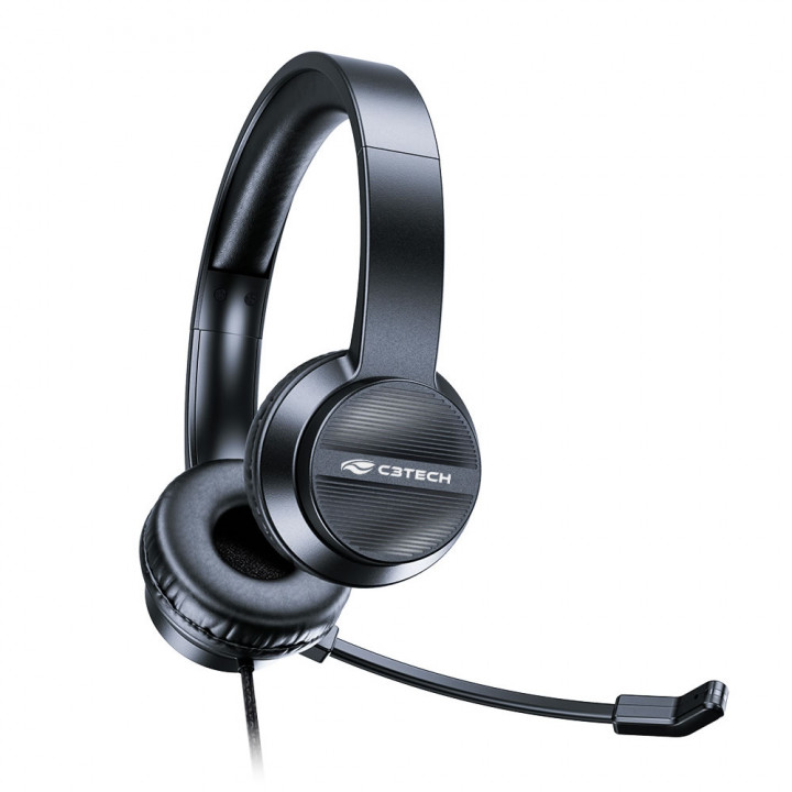 Fone Com Microfone C3Tech, USB, Preto - PH-380BK