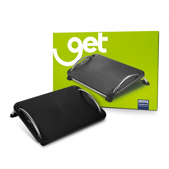 Descanso Ergonômico Para Pés Get, Com Inclinação Ajustável, Preto - 72071