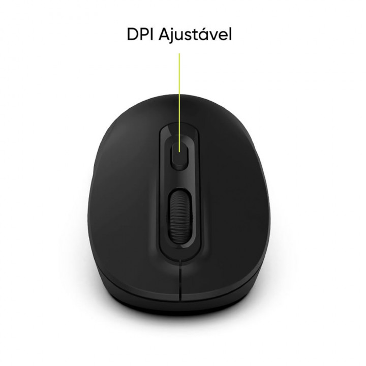 Kit Teclado e Mouse Sem Fio Get Compact 2, USB, ABNT2, Preto - 72432