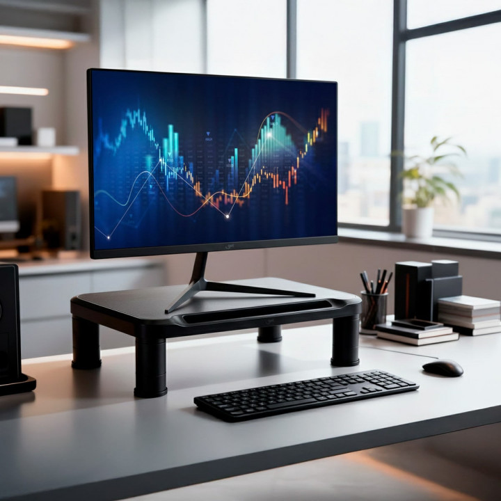 Suporte de Mesa Ergonômico Para Monitor Get, Preto - 72073