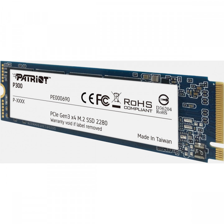 SSD Patriot P300, 256GB, M.2 2280, NVME PCIe, Leitura 1700MBs e Gravação 1100MBs, Preto - P300P256GM28