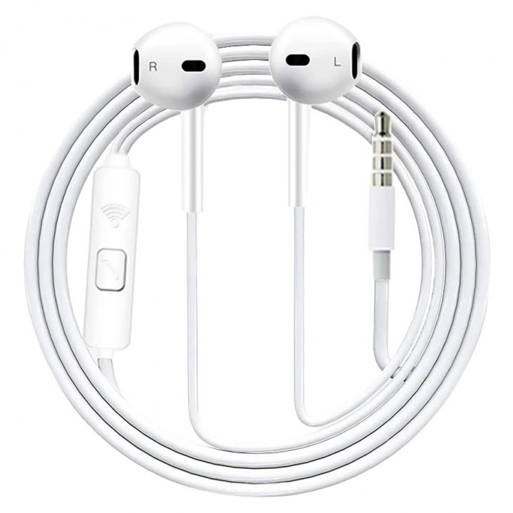 Fone de Ouvido Com Fio H´Maston, Branco - EJ-39