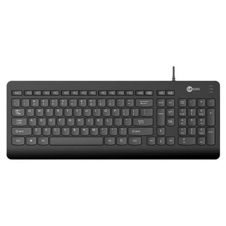 Teclado Lecoo, USB, Membrana, Padrão ABNT2, Preto - KB103