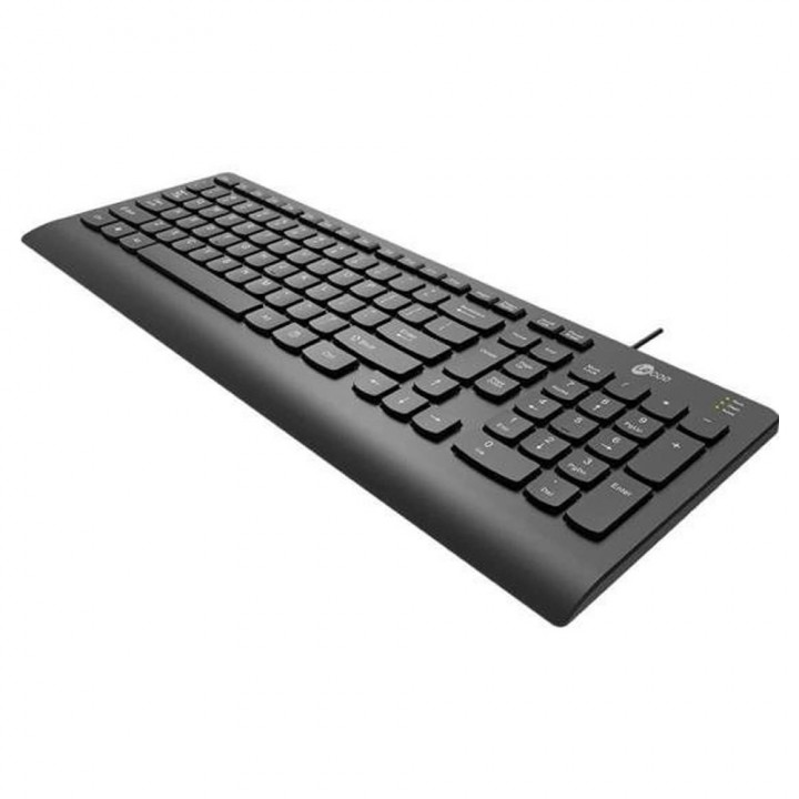 Teclado Lecoo, USB, Membrana, Padrão ABNT2, Preto - KB103