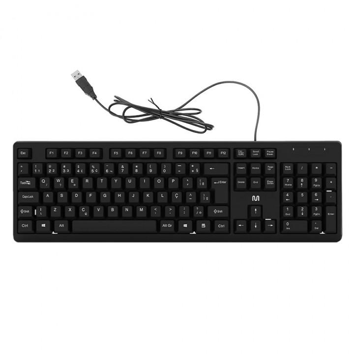 Teclado Multilaser, USB, TF600, Básico, Slim, Preto - TC600
