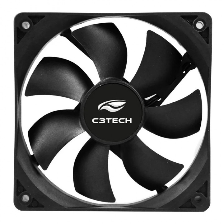 Cooler FAN C3Tech Storm, 120mm, Silencioso, Preto - F7-100BK