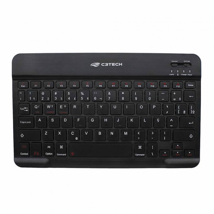Teclado Mini C3Tech, Sem Fio, Bluetooth, Multimídia, Preto - K-BT40BK