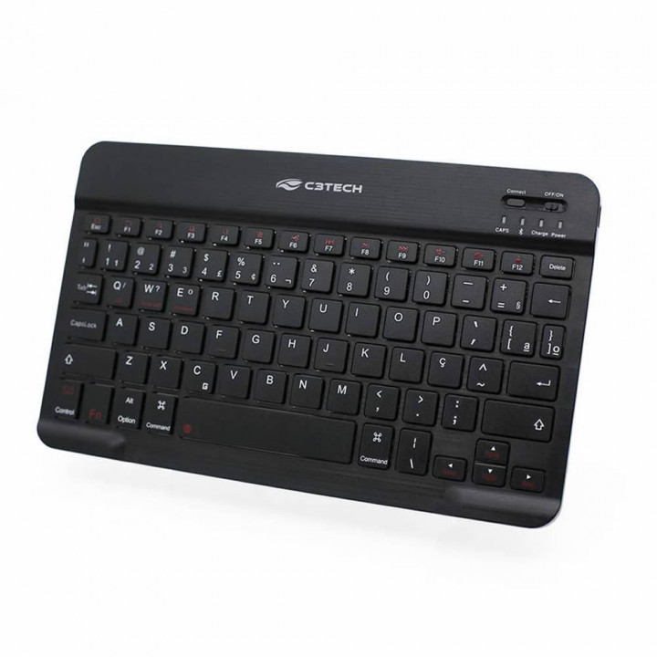 Teclado Mini C3Tech, Sem Fio, Bluetooth, Multimídia, Preto - K-BT40BK