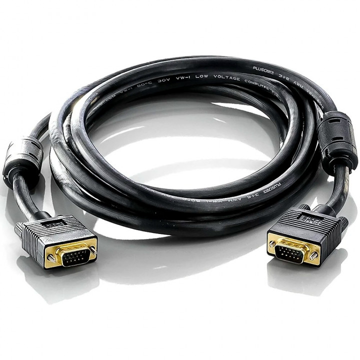 Cabo VGA 15 Metros PlusCable, Com Filtro, Preto - PC-MON15001