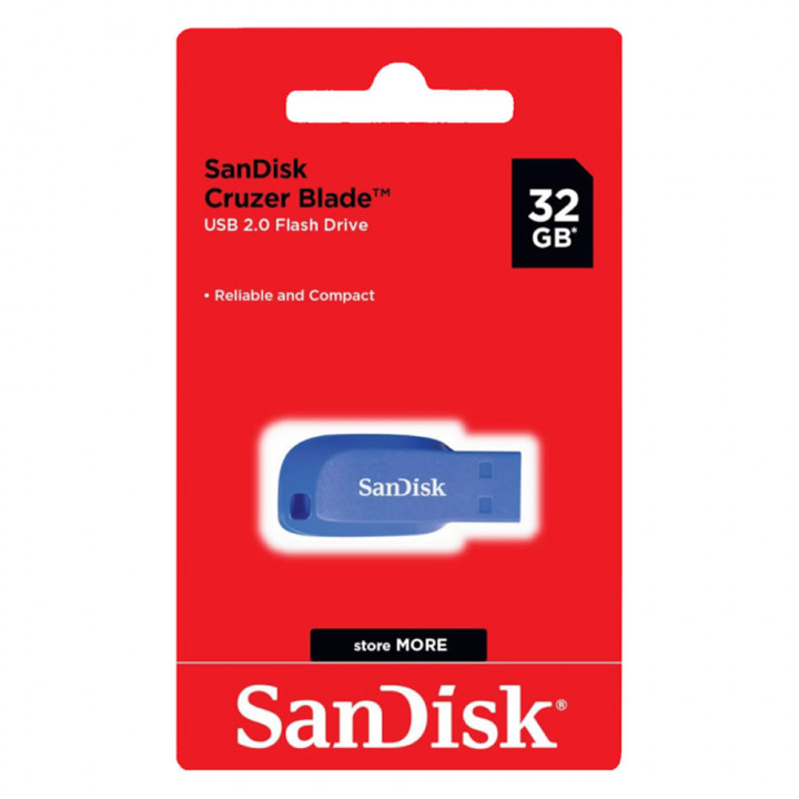 Pen Drive SanDisk 32GB Cruzer Blade, Azul - SDCZ50-032G-B35BE