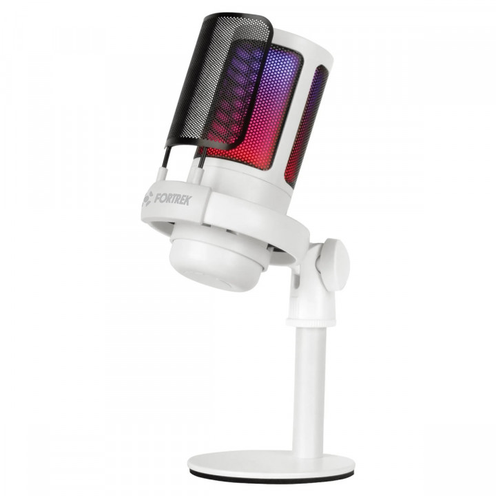 Microfone Gamer De Mesa Fortrek MIC10, USB, Branco - 86961