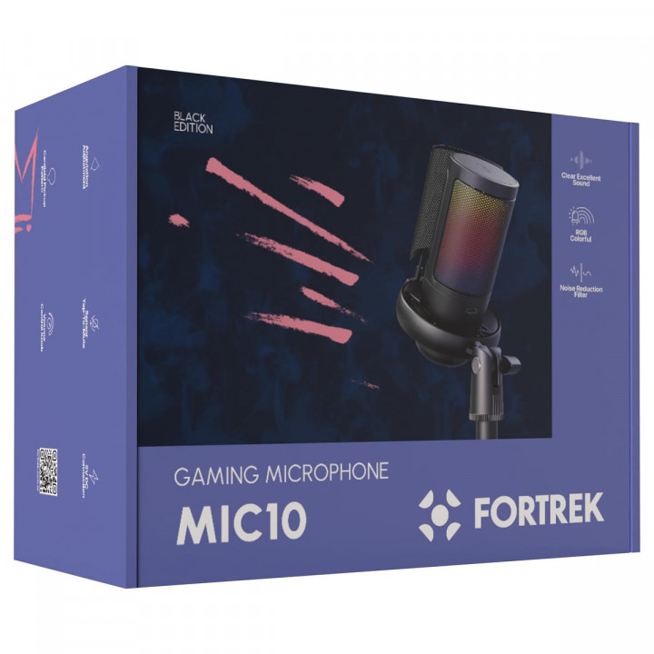 Microfone Gamer De Mesa Fortrek MIC10, USB, Preto - 86960