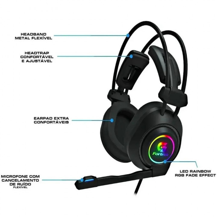 Headset Gamer Fortrek Vickers RGB, Preto - 70556
