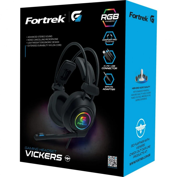 Headset Gamer Fortrek Vickers RGB, Preto - 70556