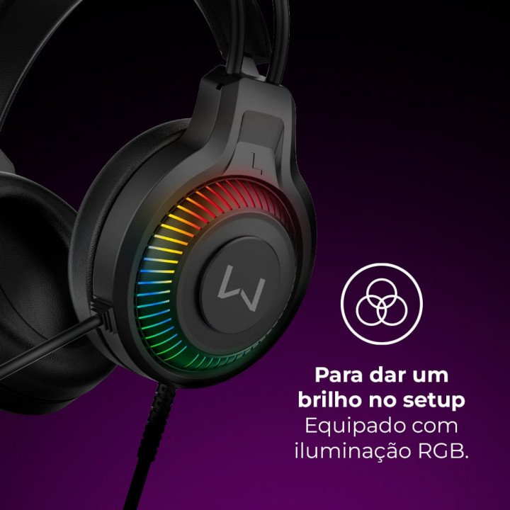 Headset Gamer Multilaser Mizar, P2, USB, Preto - PH705