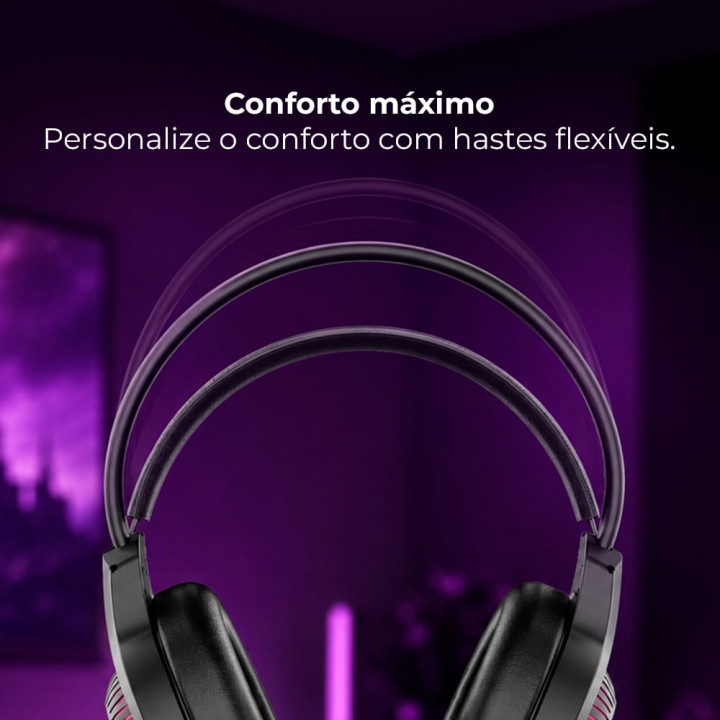 Headset Gamer Multilaser Mizar, P2, USB, Preto - PH705