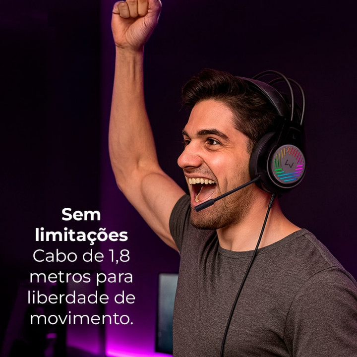 Headset Gamer Multilaser Mizar, P2, USB, Preto - PH705