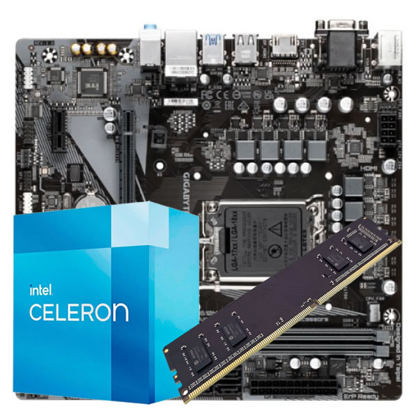 Kit Upgrade 12° Geração, Intel Celeron G6900 LGA 1700 4MB 3.40Ghz, Placa Mãe LGA 1700 Gigabyte, Memória 8GB DDR4