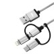 CABO USB 3 EM 1 FAST CHARGE CINZA CB-3000GY - C3 TECH CABO USB 3 EM 1 FAST CHARGE CINZA CB-3000GY - C3 TECH