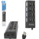 Hub USB 2.0 4 Portas Shinka, Liga e Desliga, Preto, HB-T63 HB-04 - HUB0006SK