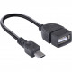 Adaptador USB Fêmea Para Micro USB, 15cm Vinik, Com Função OTG, UFMU-OTG, Preto - 25542