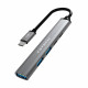 Hub C3Tech USB-USB-C 3.0, 5 Portas, Prata - HU-P300SI