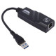 Cabo Conversor Extensor USB 3.0 Para RJ45, 10/100/1000Mbps, Preto - CB0410SK