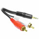 Cabo P2 X 2 RCA 3.5MM 1.5 Metros Knup, Preto - KP-PR201