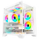 Gabinete Gamer K-Mex Aquário Micro White, CG-W830, Lateral e Frontal em Vidro, Sem Fan, Branco - CGW830RH002CBOX Gabinete Gamer K-Mex Aquário Micro White, CG-W830, Lateral e Frontal em Vidro, Sem Fan, Branco - CGW830RH002CBOX