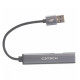 Hub USB 3.0 4 Portas C3Tech, Com 2 Saídas Tipo C, Cinza - HU-330SI