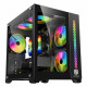 Gabinete Gamer New Hero Majesty, RGB, Mid Tower, Vidro Temperado, Sem Fonte, Sem Fan, Preto - NH-GBMJ-BL-01
