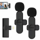 Microfone Sem Fio Lapela Kaidi, Lightning Para Smartphones, Preto - KMF6-A