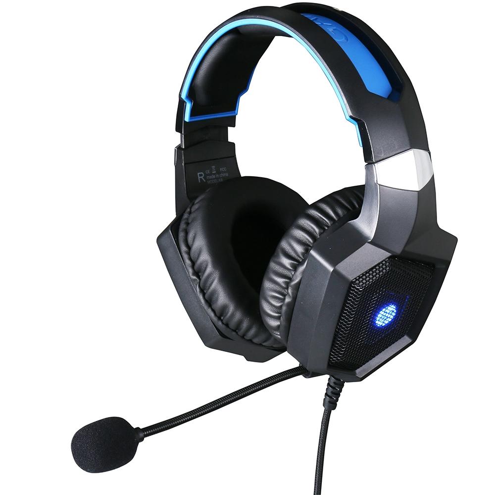 Headset Gamer HP H320GS, LED, 7.1 Surround, Drivers 50mm, Preto e Azul