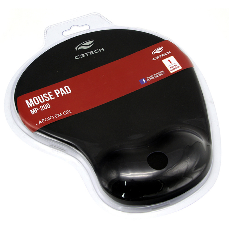 Mousepad em Gel C3Tech, Preto MP200 Informática Loja de