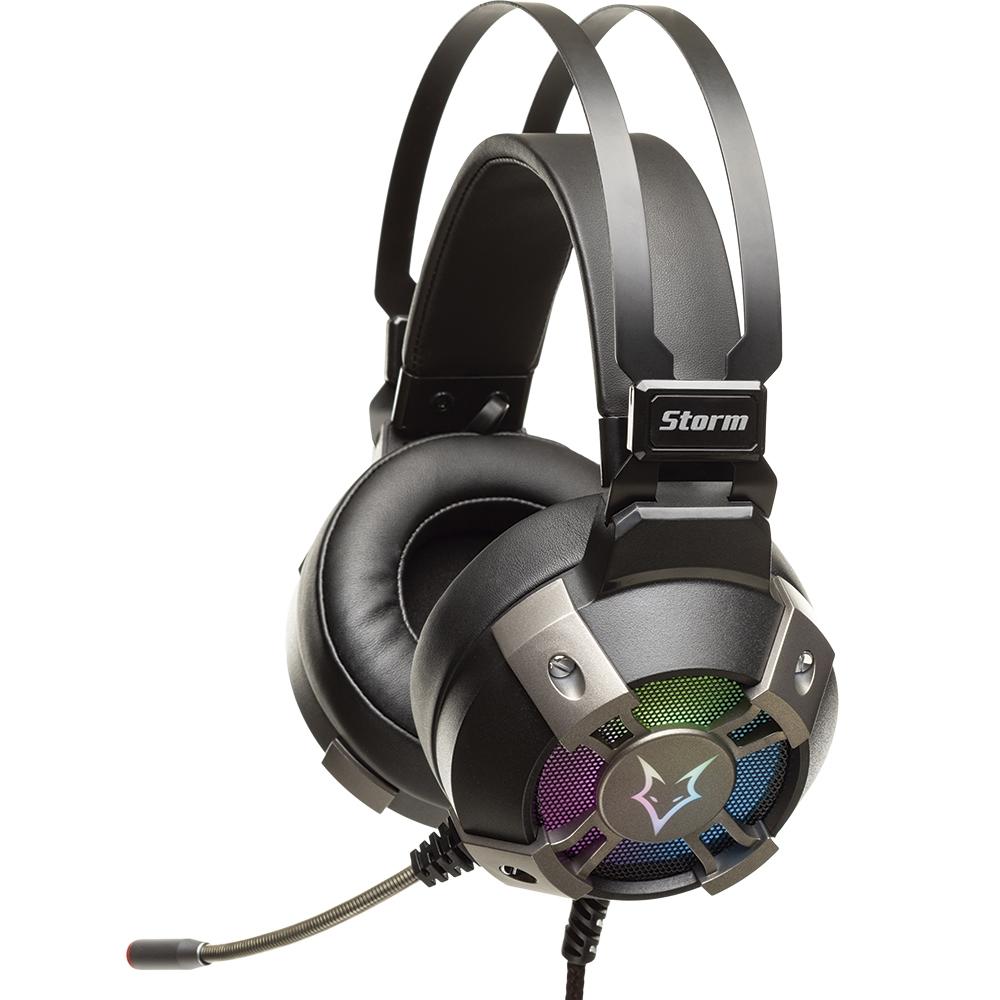 Headset Gamer Husky Storm, USB, Som Surround, Drivers 50mm, Rainbow