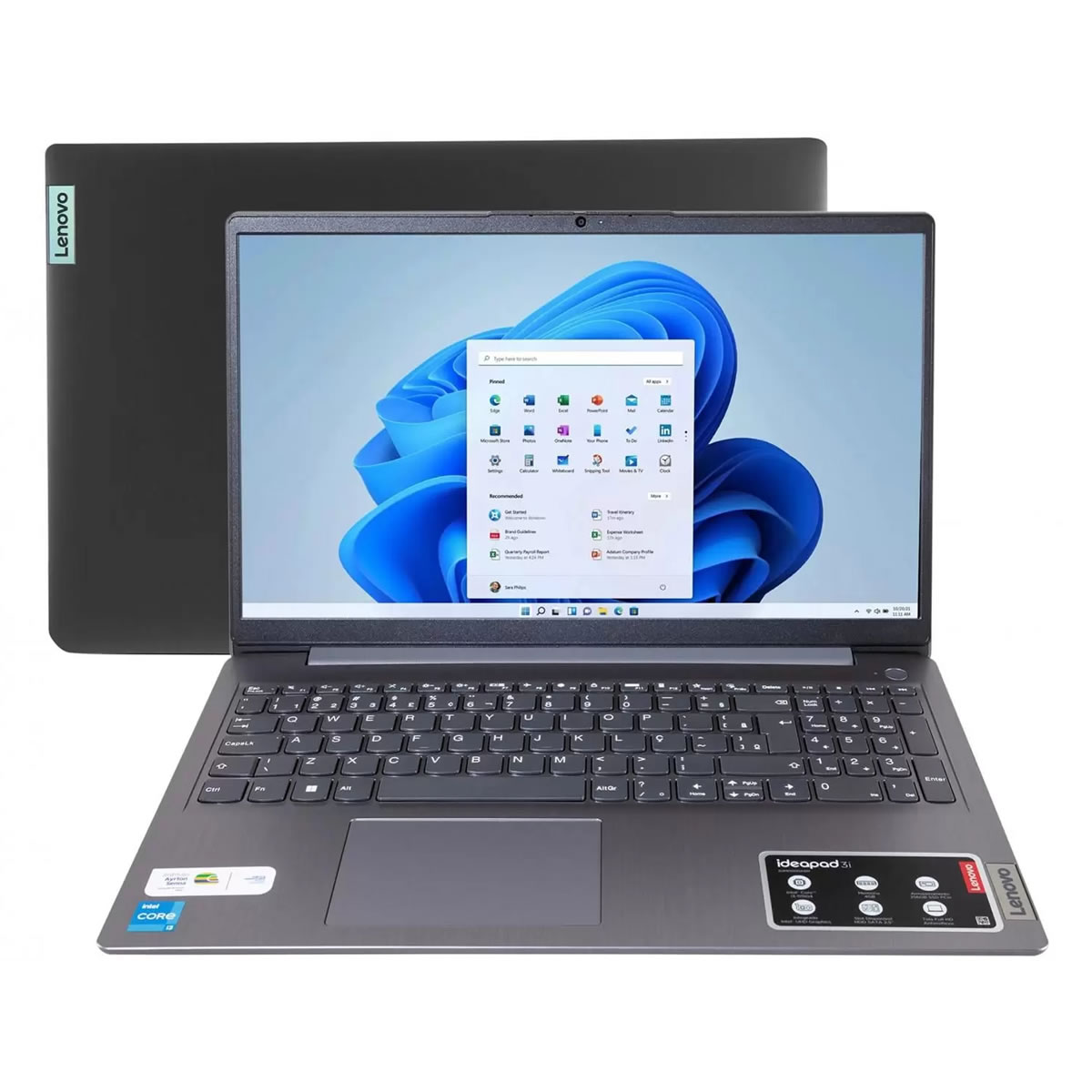 Notebook lenovo ultrafino ideapad 3i intel core i3 1115g4 4gb ram ssd