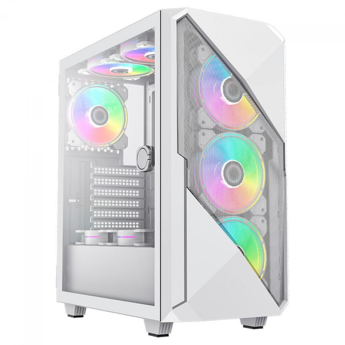 Gabinete Atx Gamer Revolt 3606 Rgb, Mid Tower, Vidro Temperado, Branco, Sem  Fonte, C/ 3 Fans - Gamemax - Kadri Tecnologia - Pensou em Informática,  Pensou em Kadri!